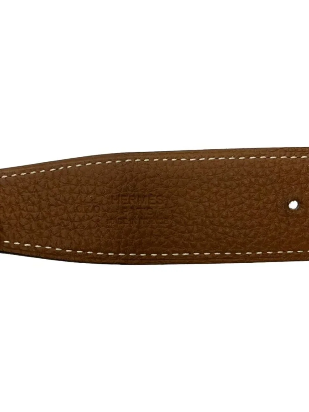 Hermes Belt 80 Etrier Dark Brown Black Silver Leather
